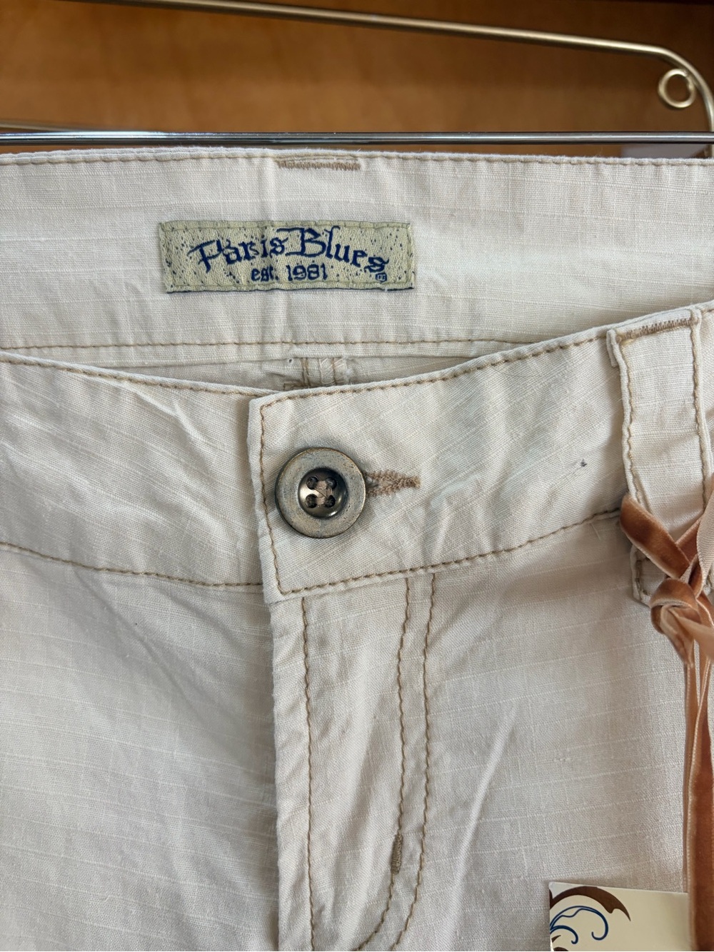 Vintage Y2K 90s Paris Blues khaki Capris Plus size 14 New - Picture 2 of 6